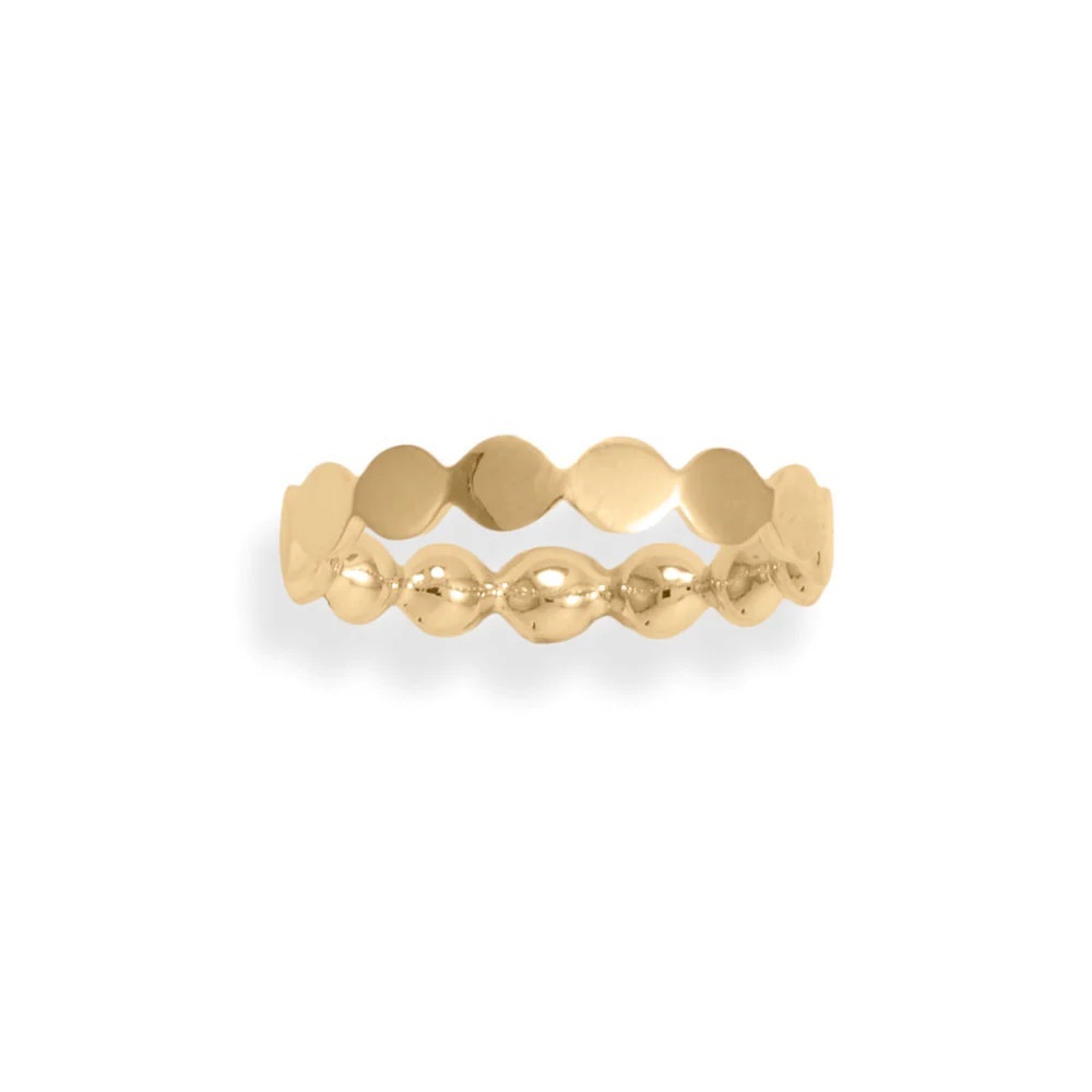 💫 14 Karat Gold Plated Dotted Band Ring